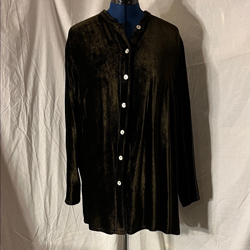 J. Jill Rich Brown Velvet Tunic Size 2X